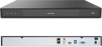 ONWOTE 6K 12MP 32 Channel NVR, Smart ACU Search, 4 SATA Support 40TB, Only Work with ONWOTE 12MP/ 4K 8MP/ 6MP/ 5MP PoE IP Cameras, 32CH Security Recorder Work with PoE Switch (No Hard Drive Included)