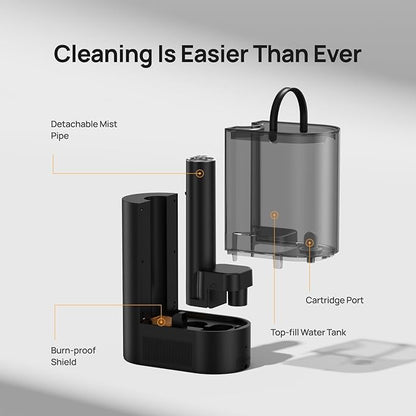 DREO 6L Humidifiers for Bedroom, Smart Warm & Cool Mist for Large Room, 60Hr Quiet Runtime for Baby, Plant, Humidity Sensor, Indicator Light, 12H Timer, Google/Alexa, Black