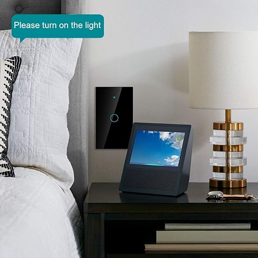 Switch, Remote Switch with Highly Sensitive Touch Keys, Suitable for 1-Way AC(Black)