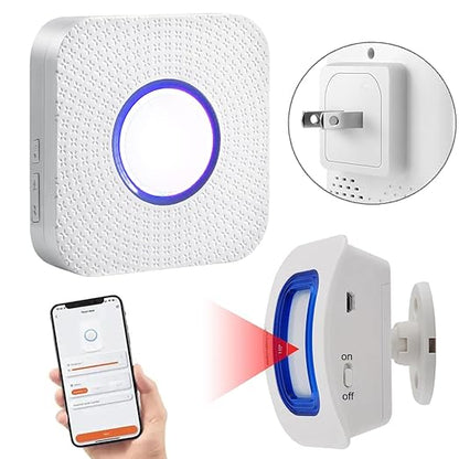 WiFi Smart Bed Sensor Alarm and Fall Prevention for Elderly/Dementia,WiFi Wireless Caregiver Pager Motion Sensor Alarm with App (only Supports 2.4GHz Wi-Fi) (1 WiFi Pager 1 Motion Detector)