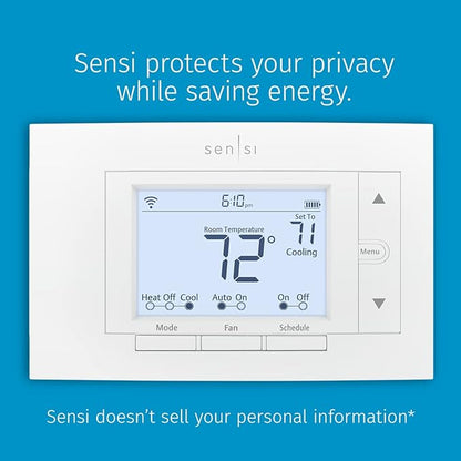 Emerson Sensi Wi-Fi Smart Thermostat for Smart Home, DIY, Compatible with Alexa, Energy Star Certified, ST55 & F61-2663 Wall Plate for Sensi Wi-Fi Programmable Thermostat, White