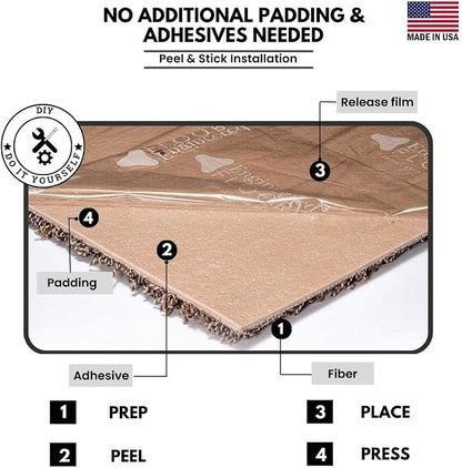 Smart Squares Easy Street Premium Made in The USA Carpet Tiles 18x18 Inch, Soft Padded, Seamless Appearance, Peel and Stick for Easy DIY Installation (815 Iron Frost, Sample (8” x 8”))