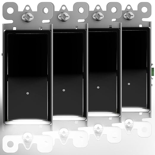 4 Pack Illuminated Light Switch, Lightswitch with LED Night Light, Automatic On/Off Sensor, Single Pole Switch, 15Amp 120/277Volt,Black