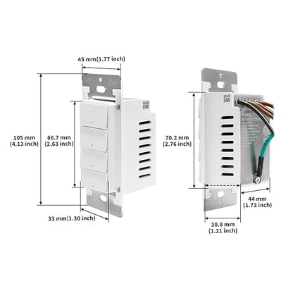 Aqara Smart Light Switch H2 (2-in-1 Neutral, 4 Buttons, 3 Channels), Thread/Zigbee Protocol, Wall Switch for Smart Home, Supports Apple Home, Google, Alexa, Matter Over Thread