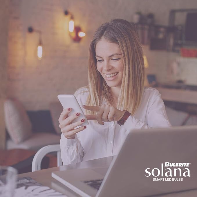 Bulbrite Solana 60 Watt Equivalent A19 Smart WiFi Connected 90CRI Color Changing LED Light Bulb, Frost