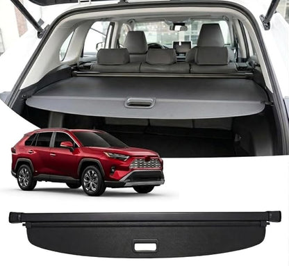 Powerty Retractable Cargo Cover for Toyota RAV4 2019-2025, Carbon Fiber Trunk Cover for RAV4 Privacy Screen Rear Security Shade for RAV4 Accessories