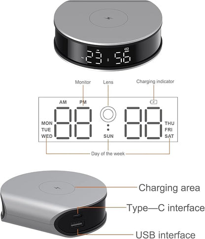 LIZVIE 2.4G WiFi Hidden Camera Clock - 1080P Real-Time Video Recorder with Motion Detection Alarm, Night Vision & Wireless Connectivity (2.4Ghz), Small Security Cam for Indoor Home/Office Surveillance