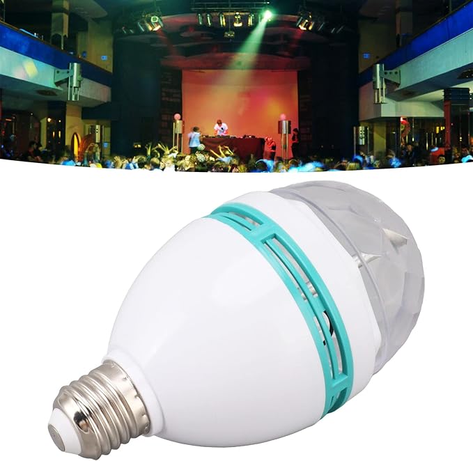 Smart Light Bulb, RGB Auto Changing Light Bulb, E26 Base Rotating RGB Light Bulb Dancing Light Bulb for Party Bar Wedding