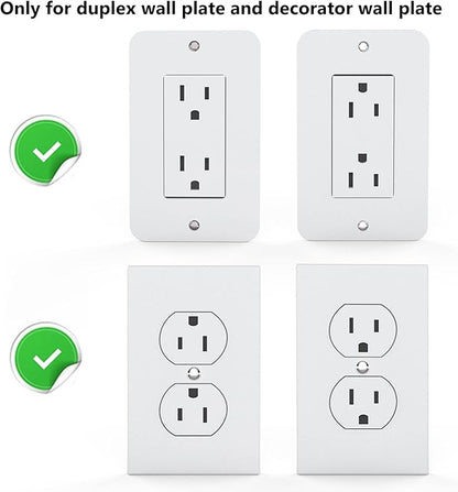 WALI Outlet Shelf Wall Holder,Bathroom Walls Shelves up to 10lbs Standard Vertical Duplex Wall Shelf Organizer for Smart Home Decor Space Saving Power Tools, Toothbrush (OLS002-W), 2 Pack, White