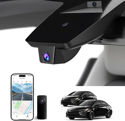Front 4K & Rear 1080P Dash Cam for 2023-2026 Toyota Corolla E210 LE SE XLE XSE Hybrid Hatchback(Model B)(Gen12),OEM-Style,Loop Recording,Easy Installation,WiFi & App,128G Card