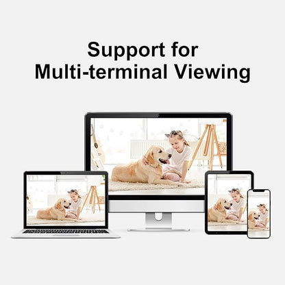 EVERSECU 2K Magnetic Security Camera for Home, Night Vision, Compact Pet Camera with Phone App, Motion Detection, 2-Way Audio, 2.4ghz WiFi Baby Monitor, Work with Alexa, Supports RTSP&ONVIF(4pack)