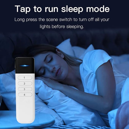 Wireless Zigbee Smart Button, 12 Scene Controller, 4-Way Remote Control Button Switch for Smart Home Devices, Compatible with Tuya, Home Assistant, Homey, Hubitat, Requires Tuya Zigbee Hub