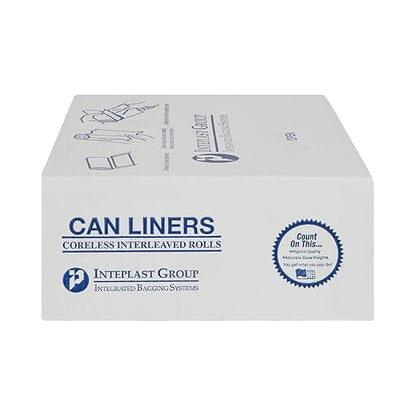 Inteplast Group S404814N 40-45 Gallon Capacity, 48" Length x 40" Width x 14 Mic Thickness, Natural Color, HDPE Commercial Coreless Institutional Trash Can Liner (Case of 10 Roll, 25 Bags per Roll)