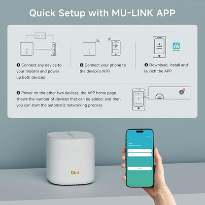 DBIT AX1800 WiFi 6 Whole Home Mesh Wi-Fi System, Dual-Band Coverage up to 6,500 sq. ft. and 150 Devices, Replaces Wireless Router and Extender (D-MAX5, 3-Pack, 6 Gigabit Ethernet Ports in Total)