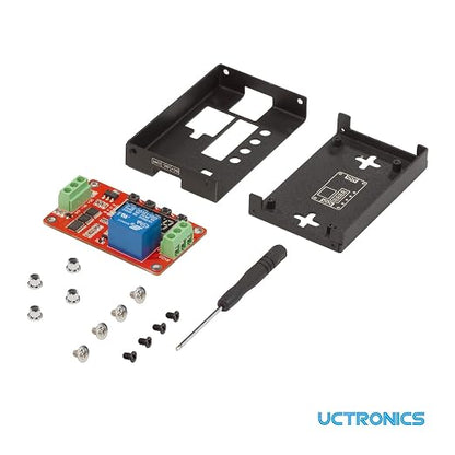 UCTRONICS DC 12V Programmable Time Delay Relay Module with Metal Enclosure, On Delay and Off Delay Timer for Automobile, Raspberry Pi, Industrial Control, and Other Automatic Control Projects