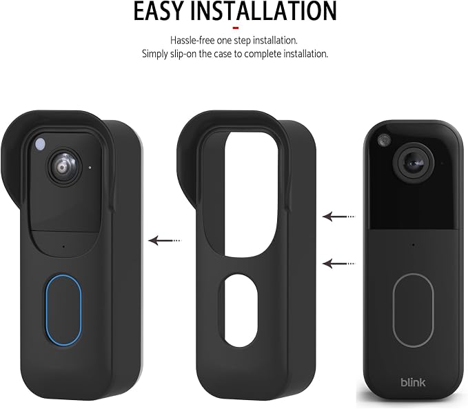 Blink Doorbell Camera Cover - Weatherproof Silicone Protective Case with Brim for for Blink Video Doorbell 2025 New Model (2nd Gen), Full Protection, Easy Installation (Black)