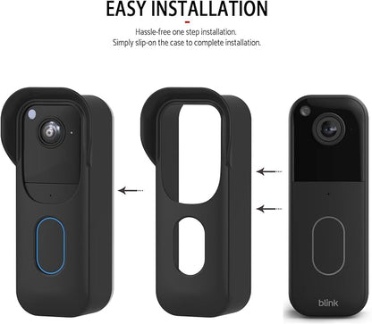 Blink Doorbell Camera Cover - Weatherproof Silicone Protective Case with Brim for for Blink Video Doorbell 2025 New Model (2nd Gen), Full Protection, Easy Installation (Black)