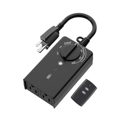 BN-LINK Outdoor Timer Outlet, Dusk+Countdown, 2 Grounded Outlets