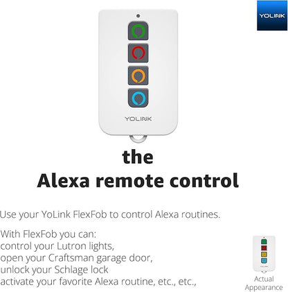 FlexFob 4-Button Smart Fob, up to 8 Functions, Trigger Alexa Routines & IFTTT Applets, Smart Buttons, Hub Included