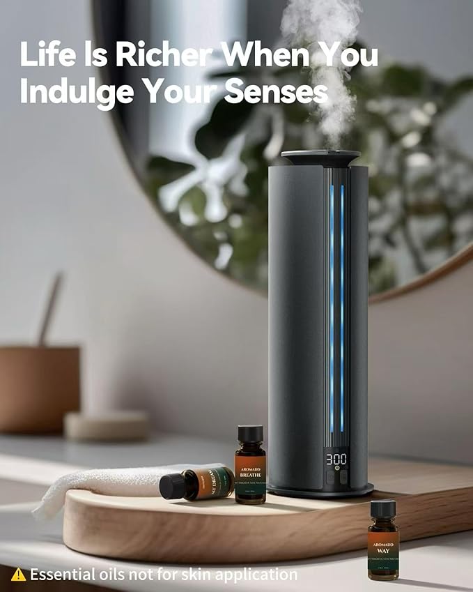 Aromadd 2026 Portable Waterless Diffuser, 1700 Sq Ft Hotel Collection Diffuser, 100ml Scent Air Machine for Home Cold Air Essential Oil Diffuser for Large Room Office, Quiet (Titanium Gray)