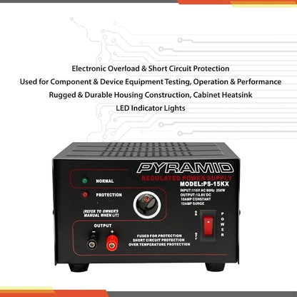 Pyramid Car Audio PS15K 10-Amp Power Supply with Car-Charger Adapter