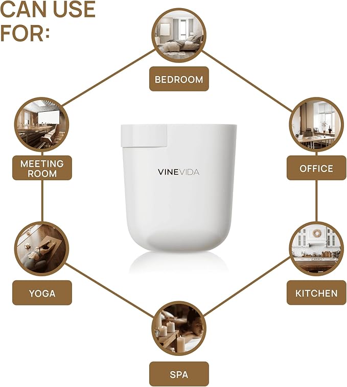 VINEVIDA Prime Plug-in Aroma Diffuser for Home & Office | Waterless Diffuser - Cold Air Diffuser for Essential Oils (2 Hotel Scents Included)