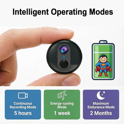 Mini Portable 4G LTE Cellular Security Camera with Magnetic Rotating Mount, 4K HD No Wi-Fi Security Camera with Built-in SIM, 60-Day Long Standby, Night Vision, PIR Motion Detection (W-Q2)
