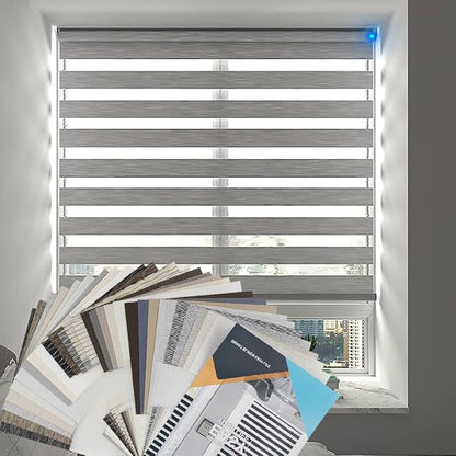 Motorized Zebra Blinds with Remote Fabric Sample
