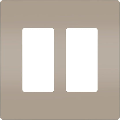 Legrand - Pass & Seymour radiant RWP262NICC6 2-Gang Screwless Plastic Wall Plate, Decorative Outlet Cover, Brushed Nickel Finish, Two Gang