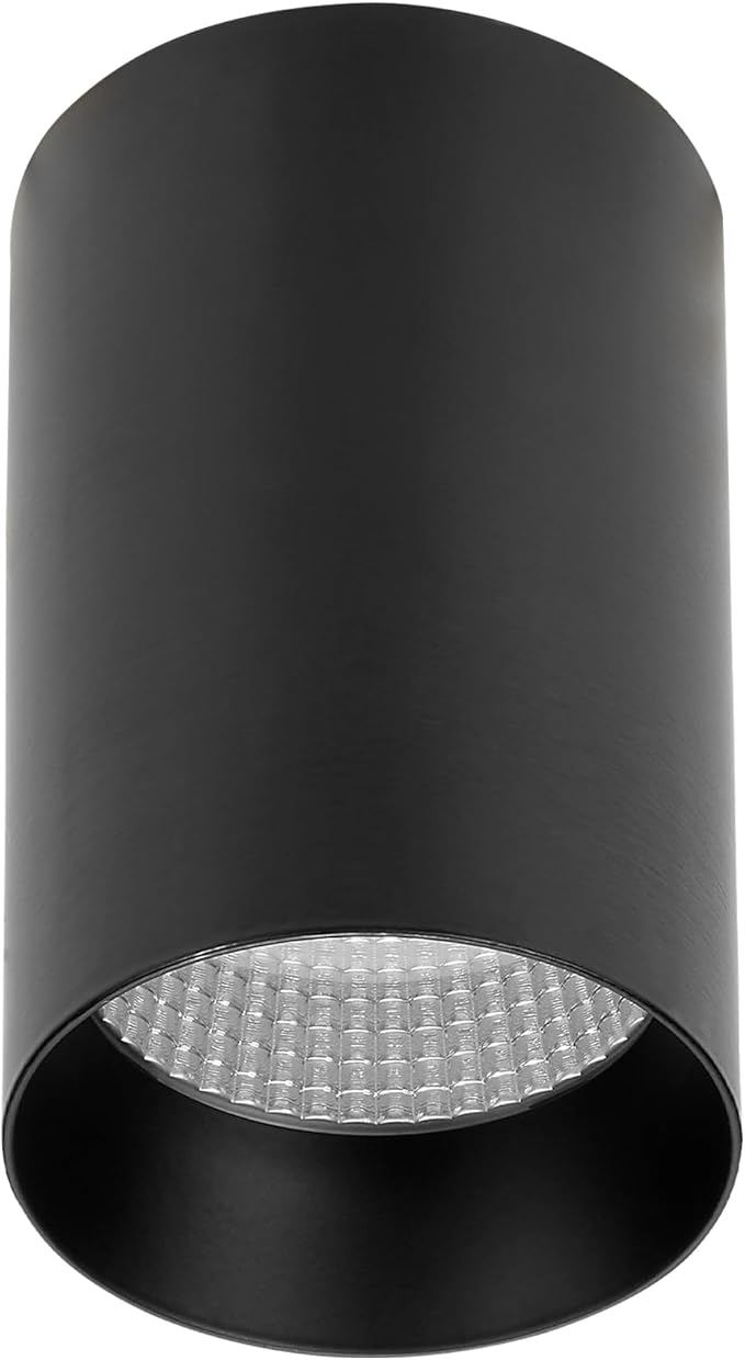 Maxxima 3 in. LED Cylinder Downlight, Recessed Ceiling Spot Light, 900 Lumens, 5 CCT Selectable 2700K/3000K/3500K/4000K/5000K, Dimmable, Black, 90 CRI, IC Rated, Canless, J-Box Included