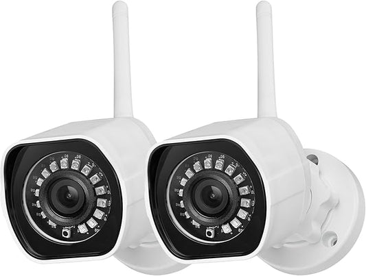 Zmodo Outdoor Security Camera Wireless (2 Pack), 1080p Full HD Home Security Camera System, Works with Alexa and Google Assistant, Silver (ZM-W0002-2)