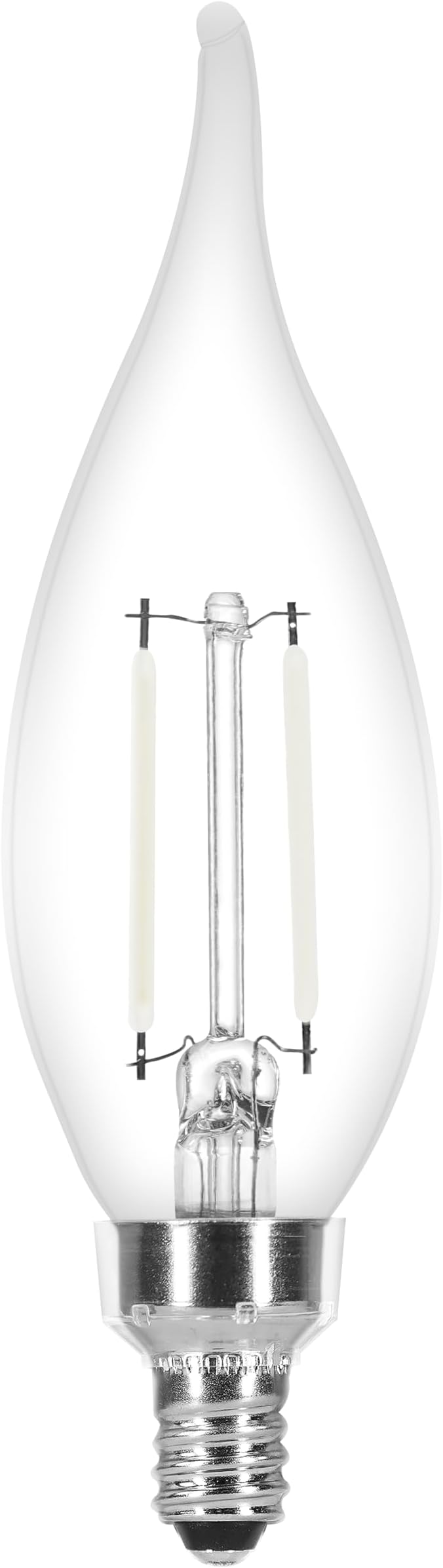 Sylvania B10 Clear LED White Filament Bulb, 3.5W, Dimmable, 300 LMS, Candelabra Base, 5000K, Daylight - 4 Pack (41847)