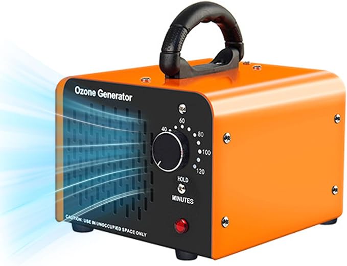 Ozone Generator 96,000mg, Commercial Ozone Machine Odor Removal, High Capacity O3 Ionizer Air Purifier Deodorizer, Portable Mini for Car, Home, Smoke, Pets, Industrial -Orange