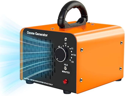 Ozone Generator 96,000mg, Commercial Ozone Machine Odor Removal, High Capacity O3 Ionizer Air Purifier Deodorizer, Portable Mini for Car, Home, Smoke, Pets, Industrial -Orange