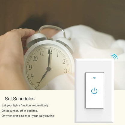Smart Light Switch WiFi Switch Touch Wall Switch 1 Gang | Compatible with Alexa Google Home