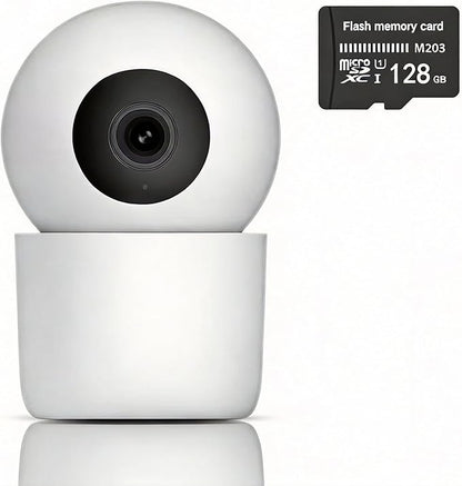 Indoor Pan/Tilt Home Security Mobile Tracking Camera 2K 3MP, 345 Degree Wireless WiFi Webcam/Monitor for Baby/Elder with Night Vision & Phone App (128G SD Card Storage), 2 Way Audio, Human Detection