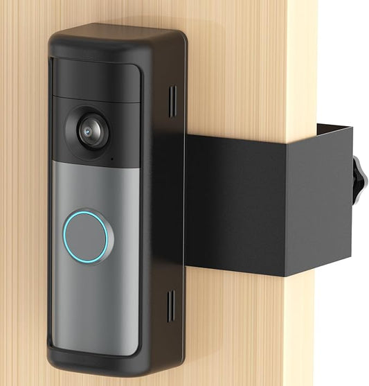 No-Drill R-ing Doorbell Mount with Rain Cover, Anti-Theft Door Bracket Compatible with Ring/Other Battery Doorbell/Plus/Pro(2026 Newest Model),Quick Install Doorbell Camera Holder for Rental Apartment