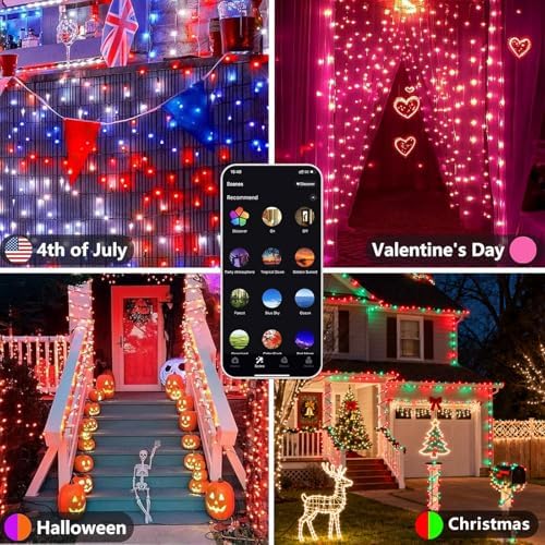 Smart Color Changing Christmas Halloween Tree Light String 66 FT 200 LED