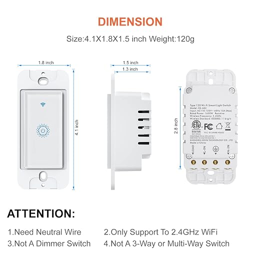 Upgraded Smart Light Switch WiFi Switch Touch Wall Switch 1 Gang | Compatible with Alexa Google Home (Turn On/Off Indicator Light )