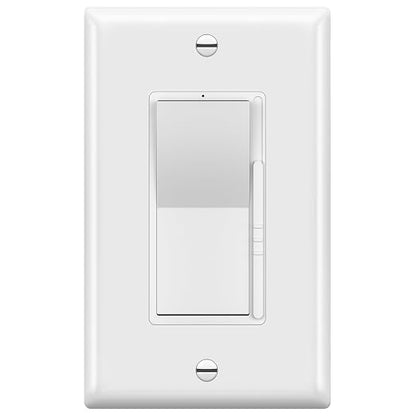 TOPGREENER 300W LED Dimmer Switch, Single Pole or 3-Way, White, 1 Pack