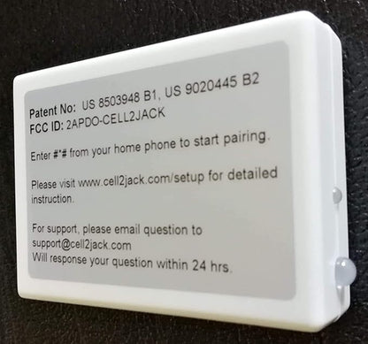 CELL2JACK - Cellphone to Home Phone Adapter, Make and Receive Cell Phone Call on Your landline Phone Free - Cell Phone to Landline Dock - Cell to Landline Converter