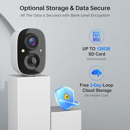 Vicohome Security Cameras Wireless Outdoor, 2K Battery Powered WiFi Cameras for Home Security with AI Motion Detection, Spotlight Color Night Vision, IP66 Weatherproof 2-Way Talk Siren Alarm, 2 Pack