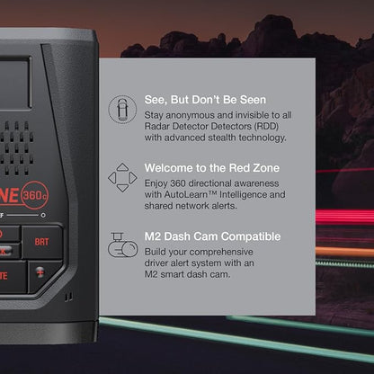 Escort Redline 360c Plug and Play Radar Detector, Extreme Range