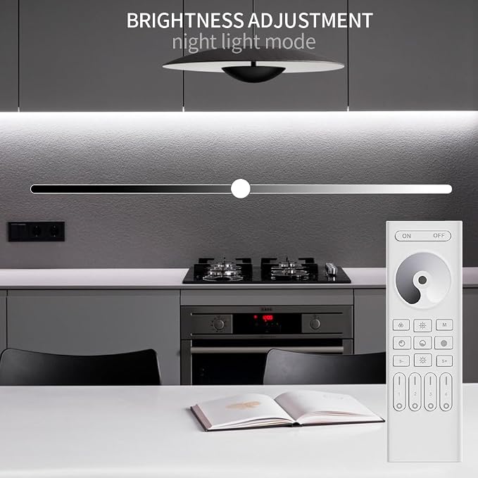 RC01RF Wireless 2.4G RF 4 Zone Single Color Wall Mounted & Mobile Smart Remote Powered by 2XAAA Batteries 3V Work with C01W C01Z C01RF Controller