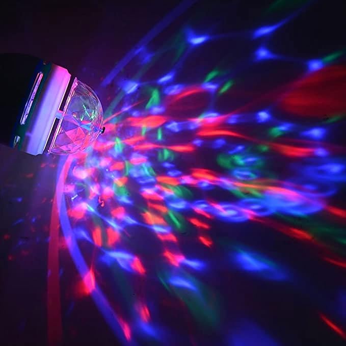Smart Light Bulb, RGB Auto Changing Light Bulb, E26 Base Rotating RGB Light Bulb Dancing Light Bulb for Party Bar Wedding