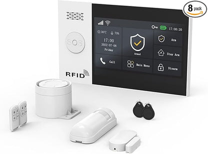 PGST Wireless Home Alarm System,Smart Home Security Systems with 4G SMS/Tuya App Instant Alerts,Motion Detector,Door Alarm Sensors,Alexa Voice Control for Apartment,Office,No Monthly Fee
