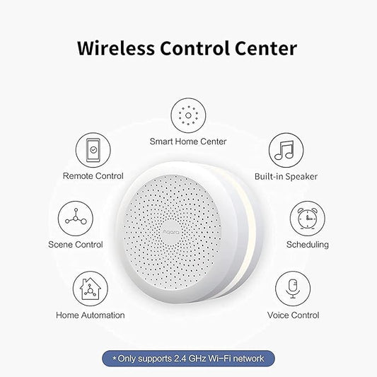 Aqara Hub M1S Gen 2 (2.4 GHz Wi-Fi Required), Wireless Smart Home Bridge for Alarm System, Home Automation, Remote Monitor and Control, Supports Alexa, Google Assistant, HomeKit and IFTTT