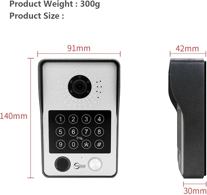 7-Inch Smart Video Intercom System,1080P HD Wired Doorbell with Touchscreen Monitor,Fingerprint, RFID & PIN Unlock,Tuya Smart App Control,Ideal for Homes, Villas & Apartments (2 doorbell + 4 Monitor)