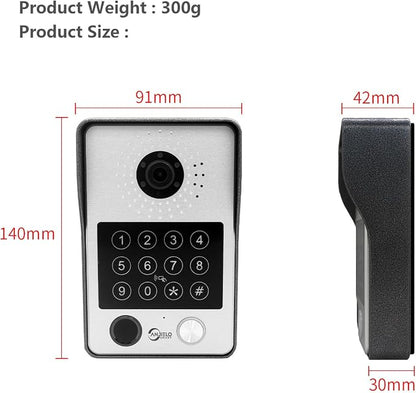 ANJIELO SMART Wired Video Door Phone Apartment Intercom System,7 Inch Touch Monitor with 1080P HD Camera Doorbell,Supporting Fingerprint,RFID Card,Password Unlocking for Home Villa,Tuya