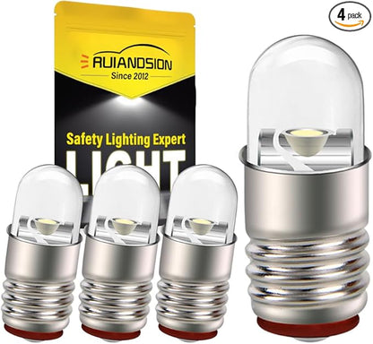 Ruiandsion E5 LED Bulb White 24V E5 E5.5 Screw Base LED Bulb Upgrade for Modle Train Lights(Pack of 4)